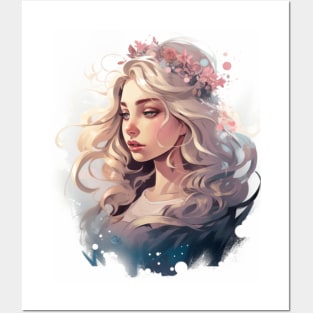 Rose Princess Watercolor Posters and Art